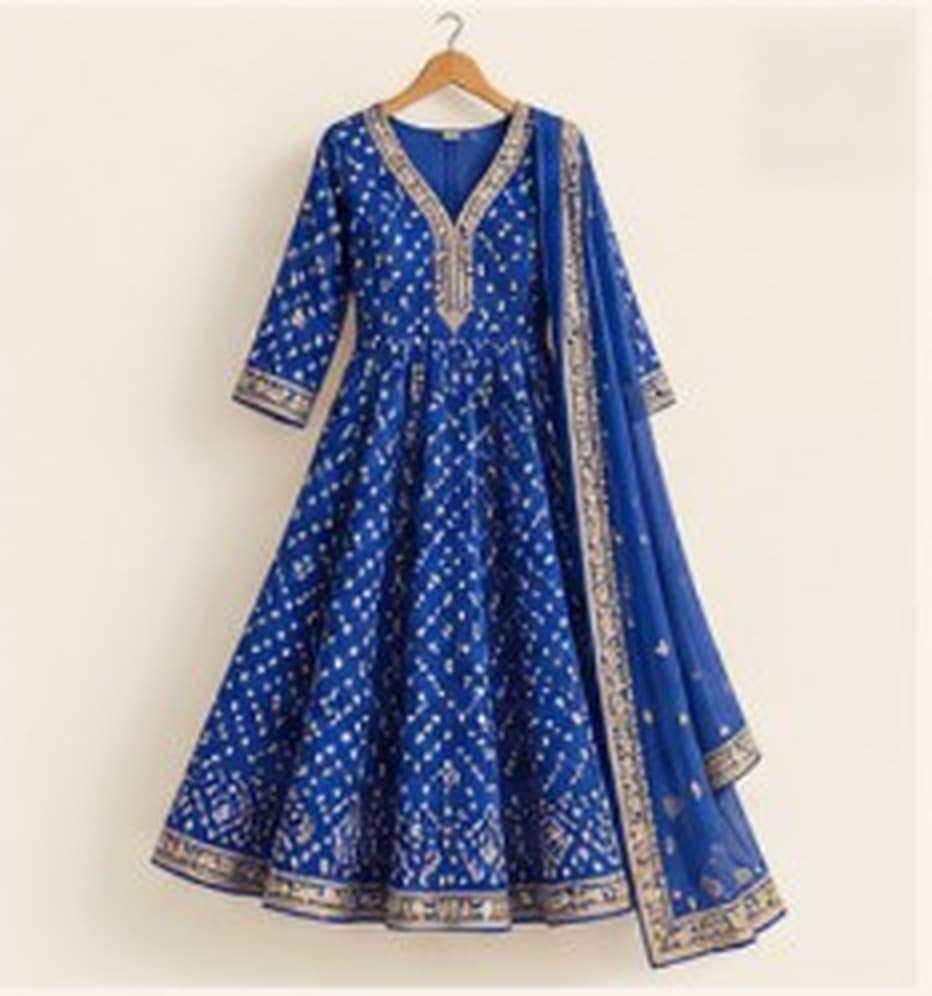 Mira Bandhani A-Line Kurta — front view