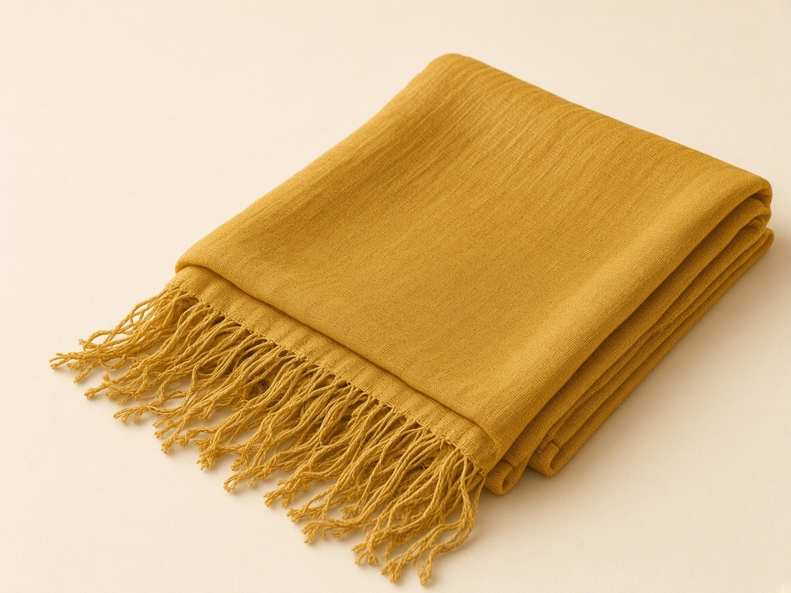 Mulmul Stole — Mustard