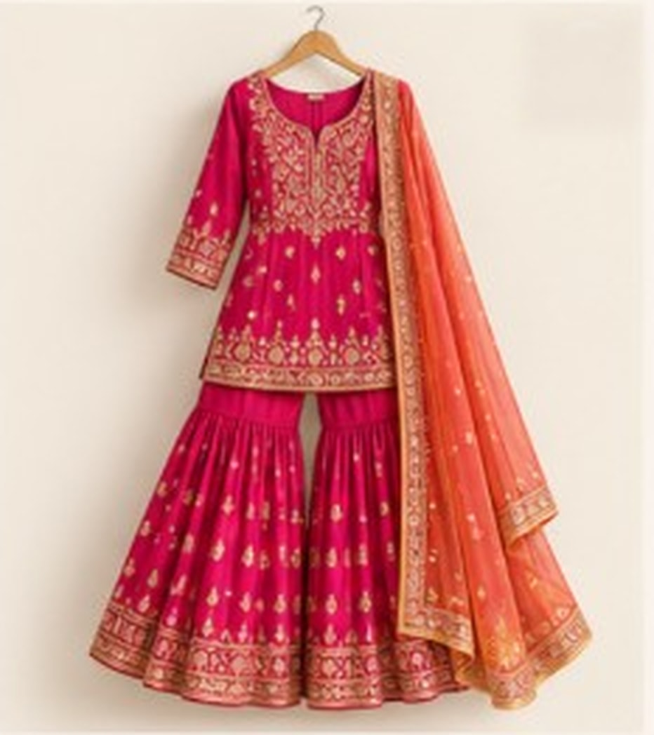 Mira Sharara Celebration Set — front view