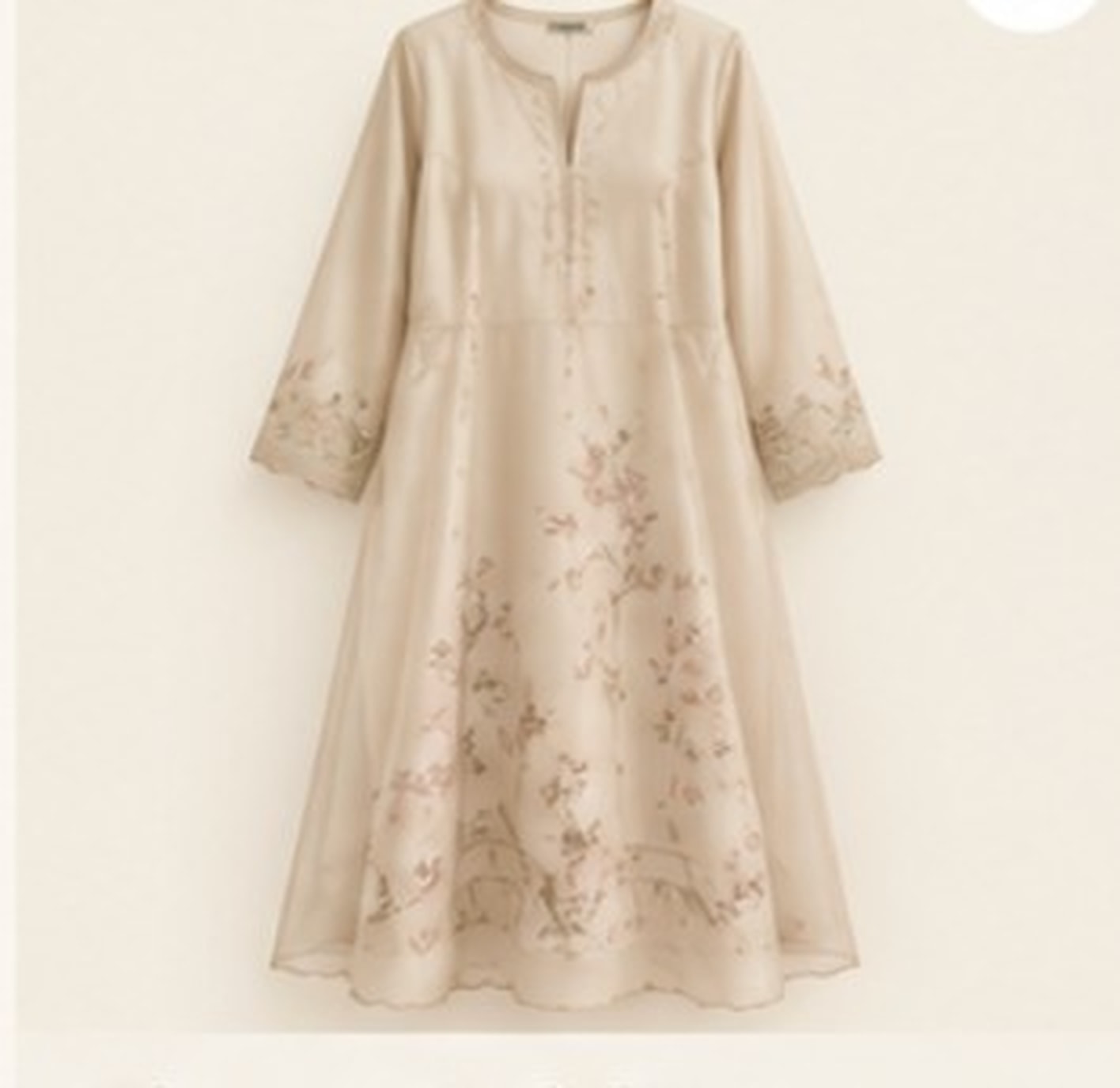 Nila Organza Panelled Kurta — front view
