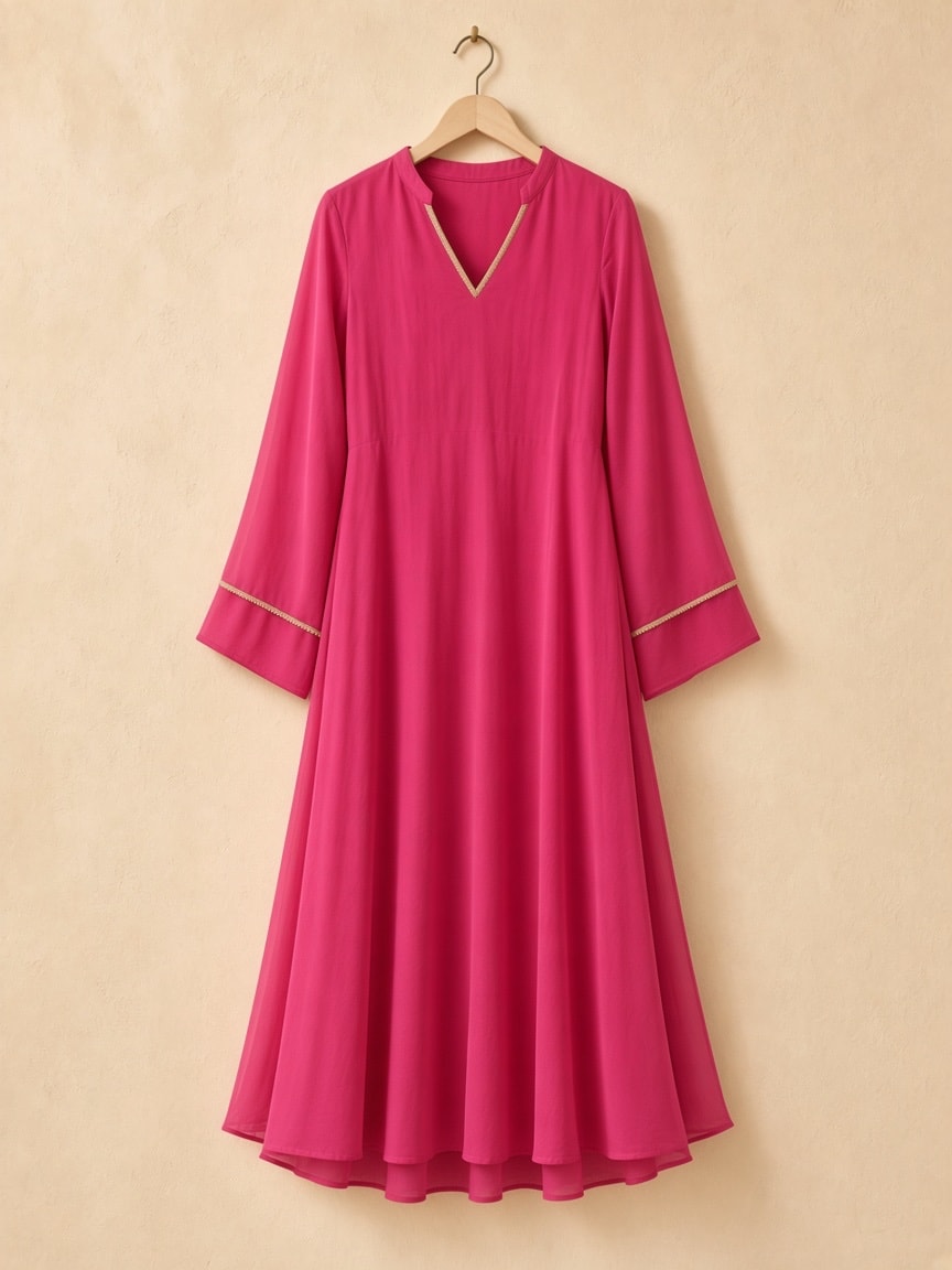 Mehr Georgette Flared Kurta — front view