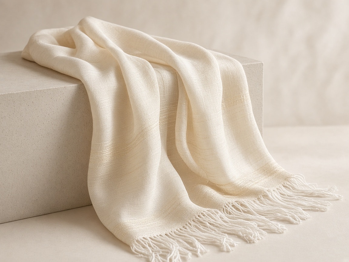 Chanderi Stole — Ivory