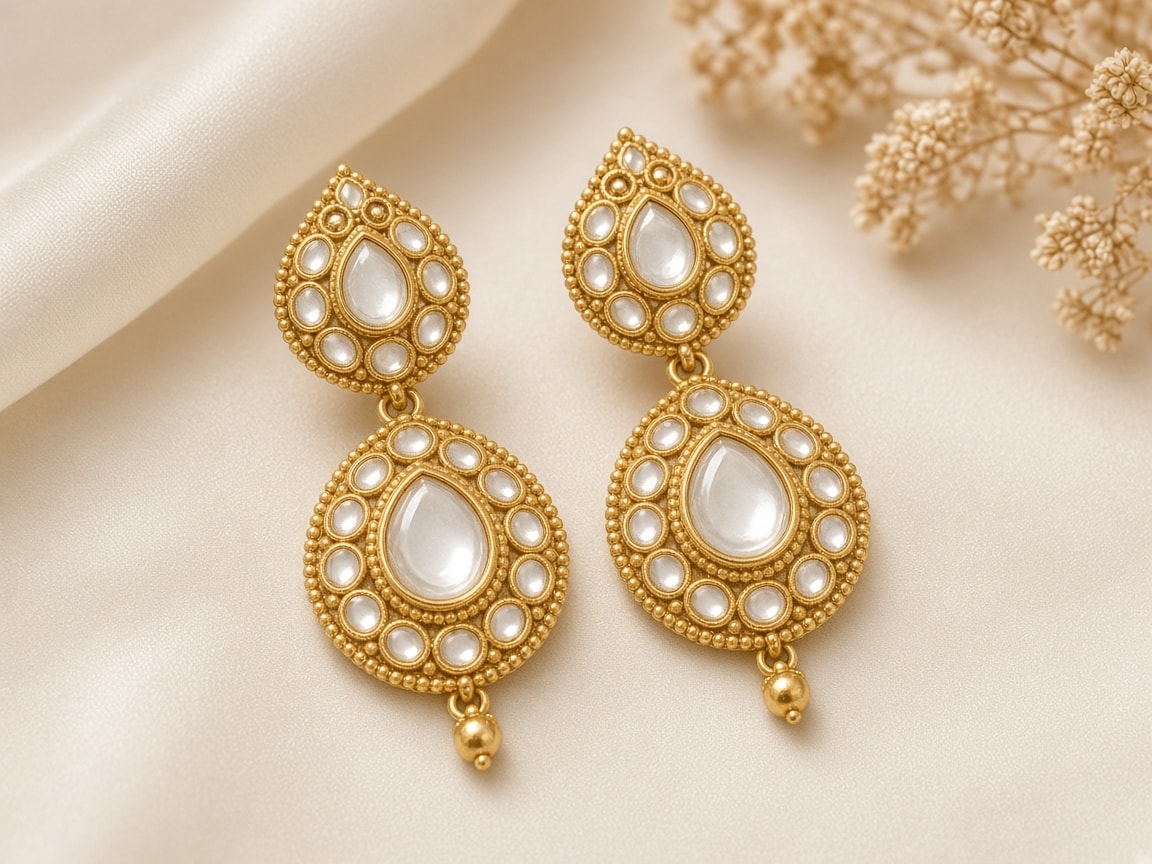 Kundan Drop Earrings